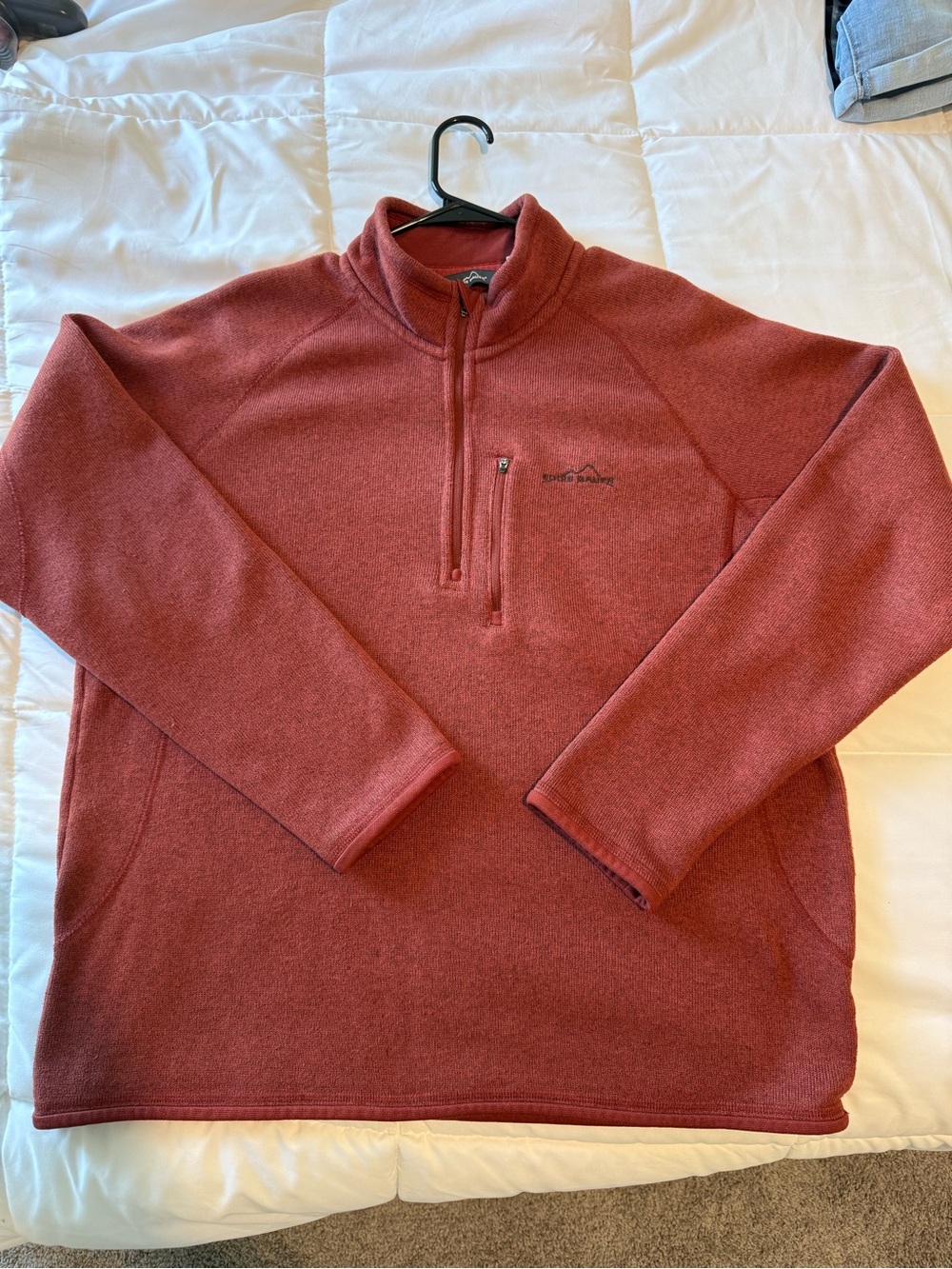 Eddie Bauer Men's Rust Half-Zip Fleece Pullover